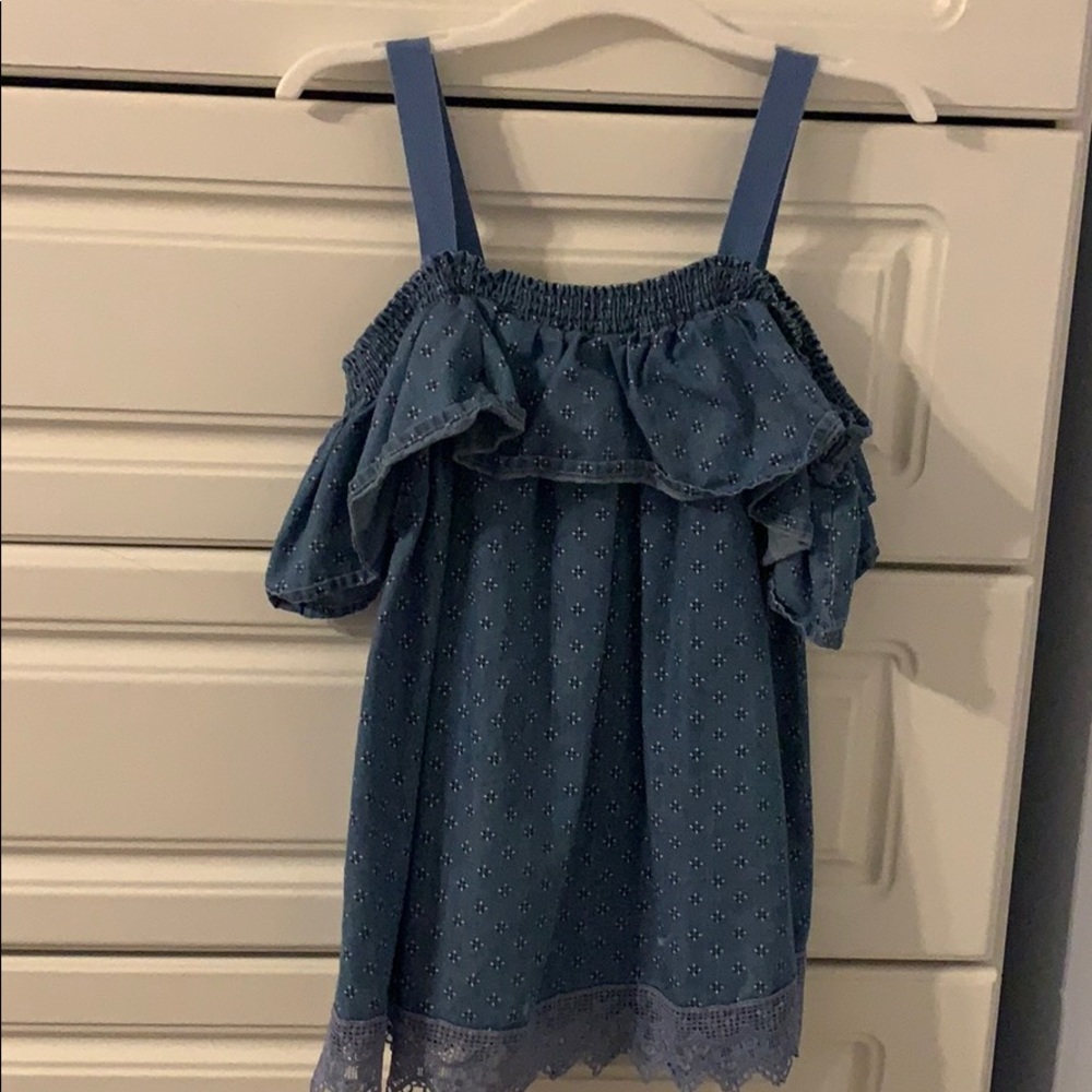 Kids off the shoulder blue top
